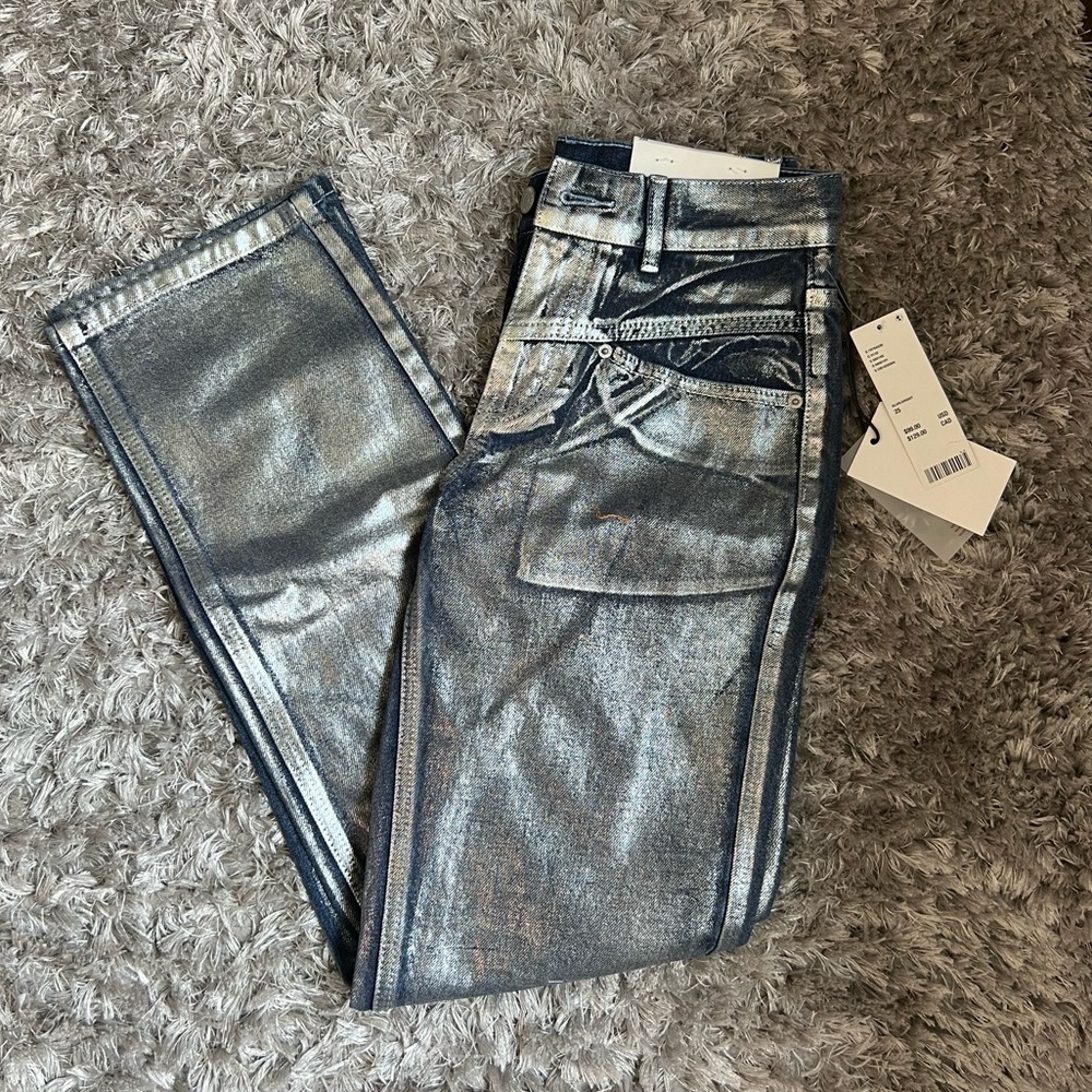 BDG High waisted silver cowboy jean size 25